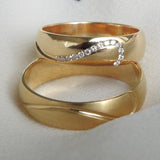 Yin & Yang Complementary Heart His & Hers Wedding Bands