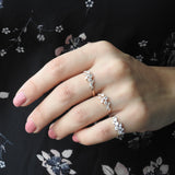 Genuine Large Diamond Cluster Ring – Vintage Style Engagement Ring – Multi Shape April Birthstone Ring – Handmade Jewelry – Bridesmaid Gift