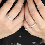Genuine Large Diamond Cluster Ring – Vintage Style Engagement Ring – Multi Shape April Birthstone Ring – Handmade Jewelry – Bridesmaid Gift