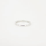 2 mm Shared Prong Half Eternity Ring – Simple Dainty Diamond Wedding Band – Wide Stacking Diamond Band – Real April Birthstone Ring