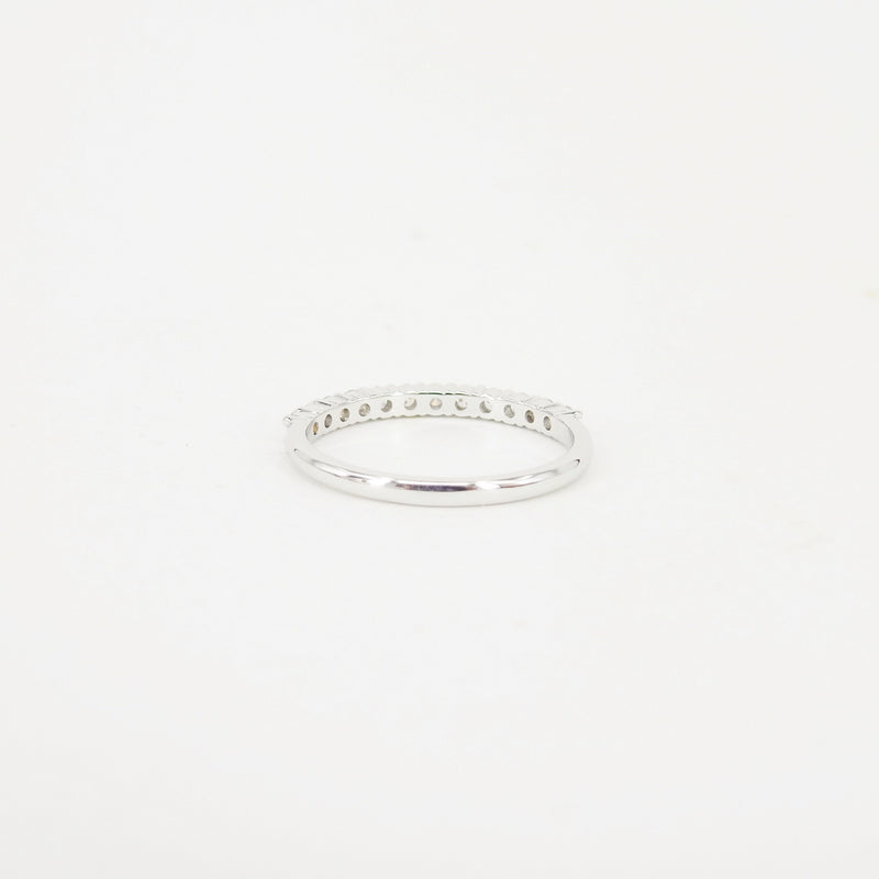 2 mm Shared Prong Half Eternity Ring – Simple Dainty Diamond Wedding Band – Wide Stacking Diamond Band – Real April Birthstone Ring