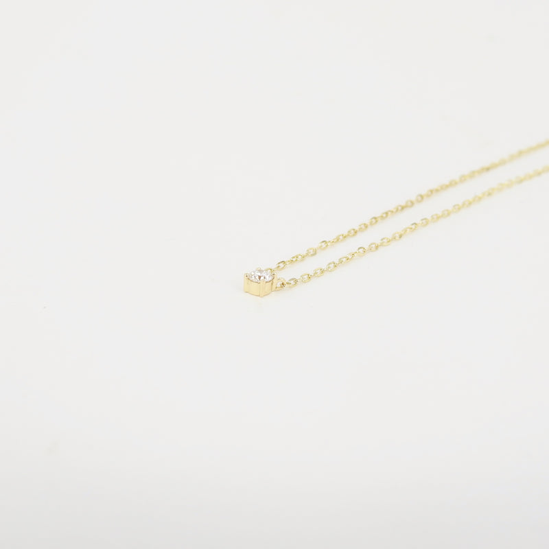 Floating Diamond Solitaire Necklace – Simple Wedding Diamond Necklace – Tiny Dainty Real Diamond Pendant – Handmade Minimalist Jewelry