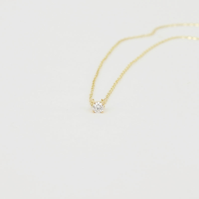 Floating Diamond Solitaire Necklace – Simple Wedding Diamond Necklace –  Tiny Dainty Real Diamond Pendant – Handmade Minimalist Jewelry