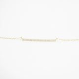 Bar Necklace - Stackable Gold & Pavé Diamond Necklace
