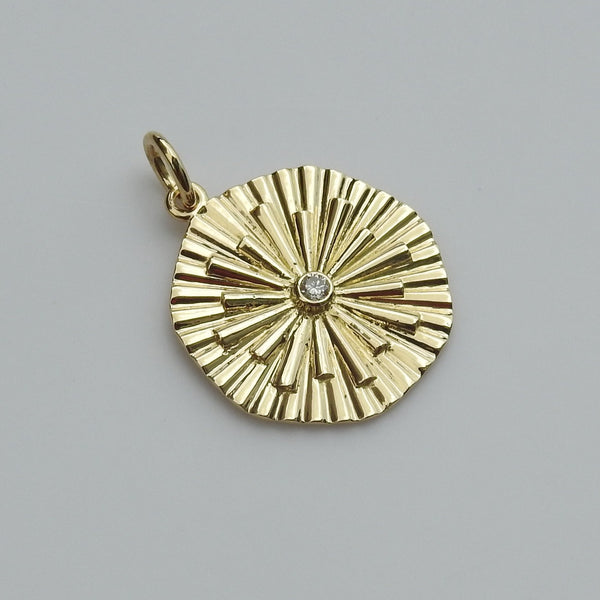 Sunshine Gold Pendant • Diamond necklace • Trendy Gold Necklace • You are my Sunshine Necklace • Vintage Necklace