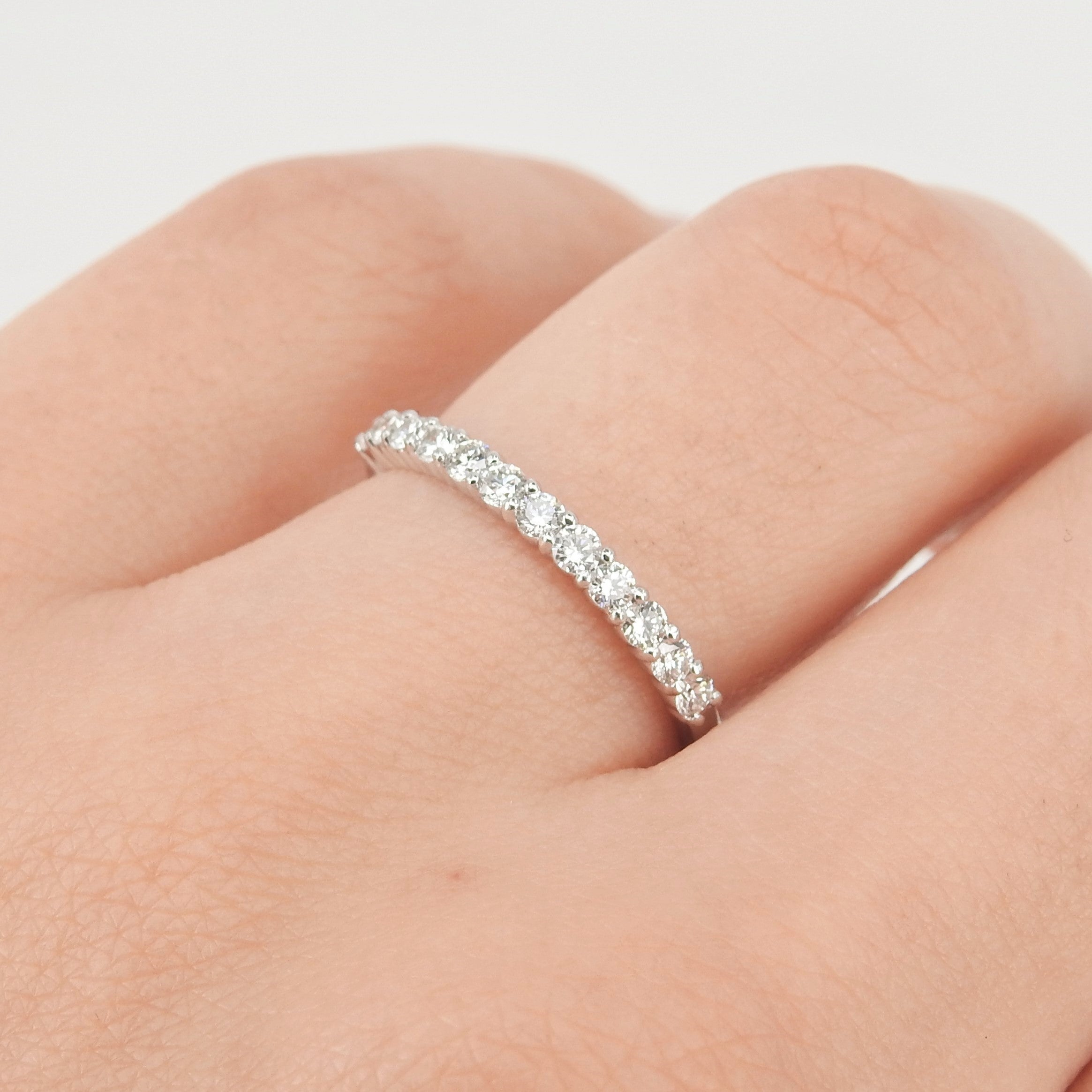 2 mm Shared Prong Diamond Half Eternity Ring