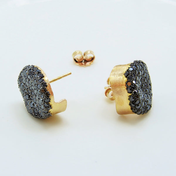 Black Diamond Earrings  "Cosmos Cluster"