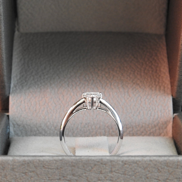 Floating Heart Shaped Diamond Engagement Ring – GIA Certified Diamond Ring – Genuine April Birthstone Ring - Handmade Wedding Jewelry