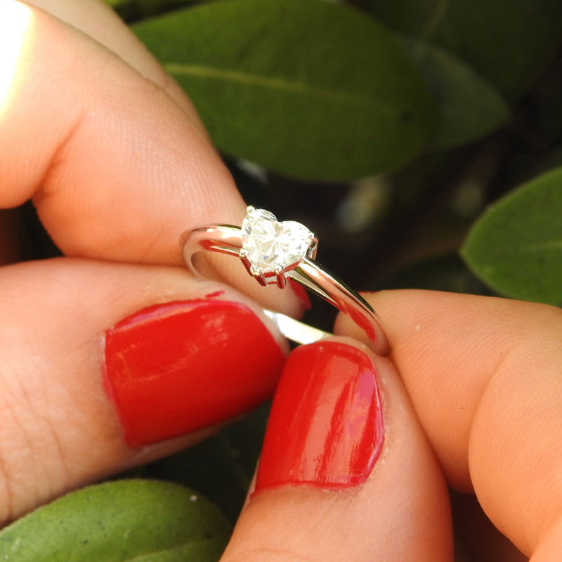 Amethyst & Diamond Birthstone Ring in Sterling Silver
