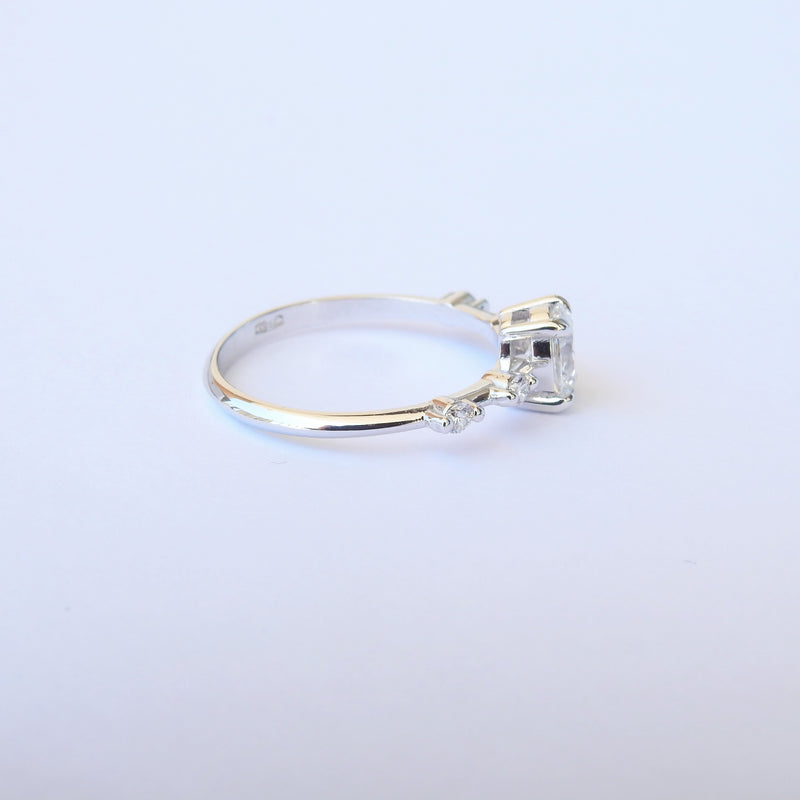 Unique Claw Oval Solitaire Ring - GIA Certified Diamond Engagement Ring –- Floating Bubble Diamond Ring – April Birthstone Ring