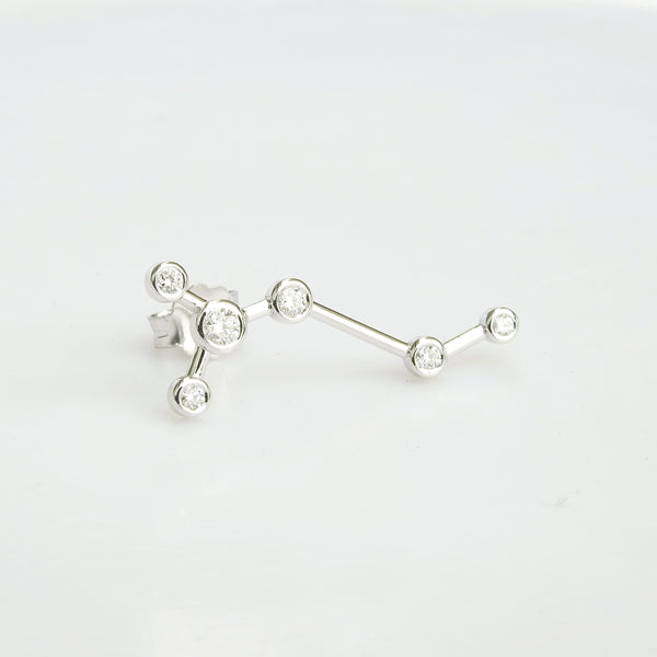 Horoscope Bezel Diamond Earrings "Diamond Constellation"