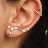 Horoscope Constellation Diamond Bezel Earrings