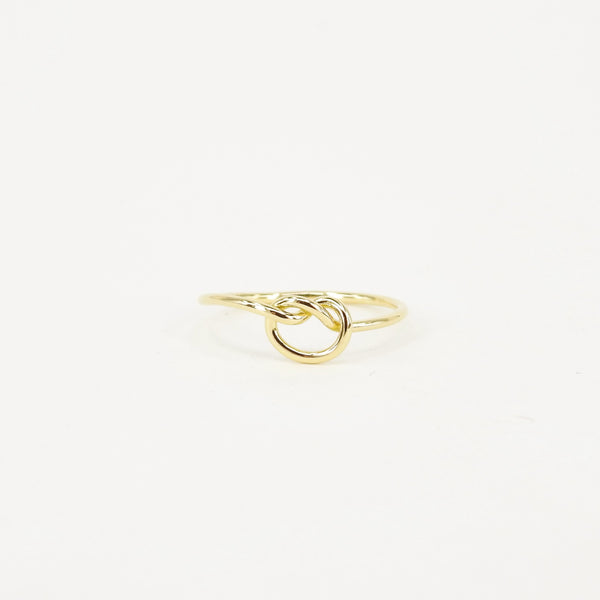 Love Knot Infinity Gold Ring – Dainty Promise Ring For Her – Simple Sun & Moon Wedding Band – Thin Solid 18k Gold Ring – Handmade Jewelry
