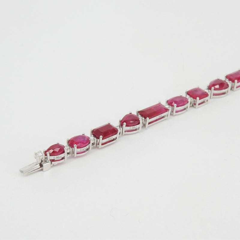 Natural Burmese Multi Shaped Ruby Bracelet