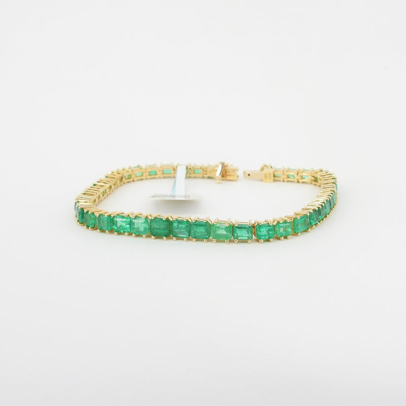 Queen Emerald ~ emerald-tennis-bracelet-in-18k-white-gold -with-round-natural-emeralds