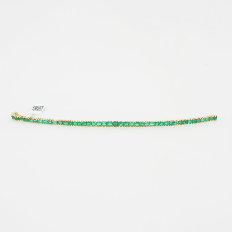 Graduated Colombian Baguette Emerald Tennis Bracelet - 9.91 Ct
