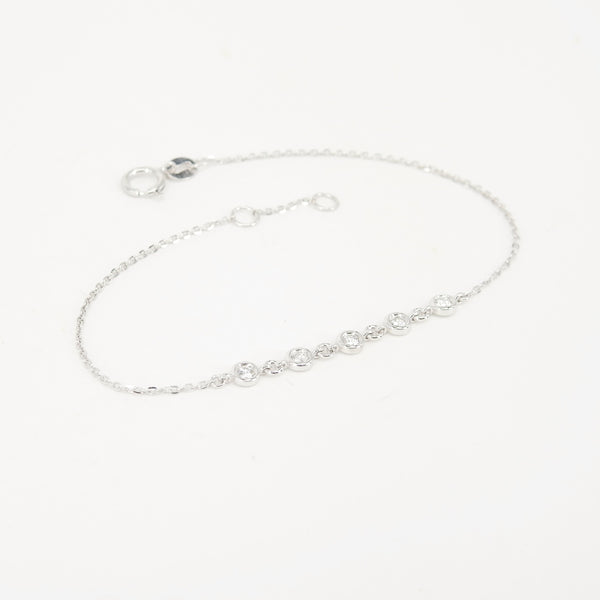 Tennis Bracelet - Dainty Diamond Bezel Bracelet – Genuine Diamond Bracelet – Minimal Diamond Wedding Bracelet Set – Handmade Jewelry