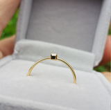 Princess Cut Diamond Engagement Ring – Minimal Genuine Tiny Diamond Ring - April Birthstone – Handmade Wedding Jewelry – Dainty Promise Ring