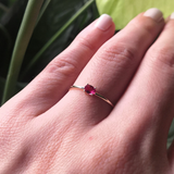 Dainty Oval Ruby Engagement Ring – Minimalist Small Ruby Ring – Simple Ruby Ring - Genuine July Birthstone Ring - Ruby Stacking Gold Ring