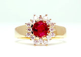 Ruby Engagement Ring "Red Sun"