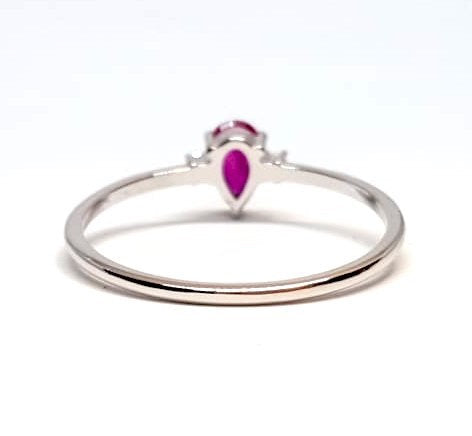 Dainty Natural Ruby and Diamond Engagement Ring