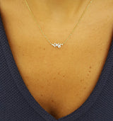Dainty Genuine Diamond Cluster Necklace