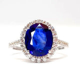 Sapphire Engagement Ring - Natural Vivid Blue 3.12 Ct