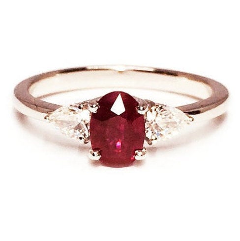 Natural Ruby Ring 1.1 Ct - "Flying Love"