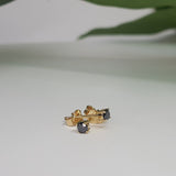 Dainty Black Diamond Earrings – Tiny Diamond Studs – Delicate Genuine Diamond Earrings – Small Solitaire Earrings – Small Diamond Bridal Set
