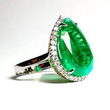 Emerald Engagement Ring - 10.22 Ct Colombian Emerald