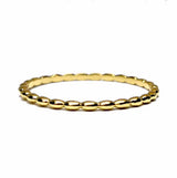Solid Gold Oval Beaded Ring