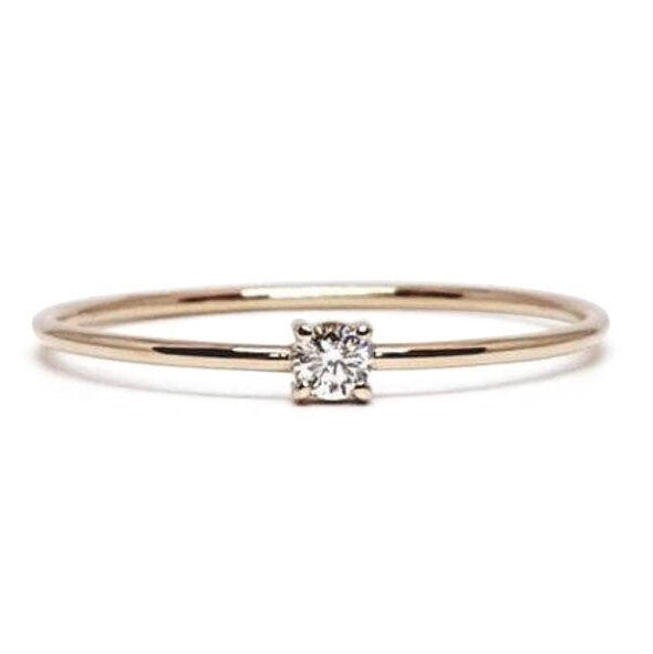 Elegant Dainty 0.05 Ct Diamond Engagement Ring