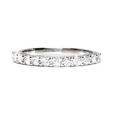 2.2 mm Shared Prong Half Eternity Ring – Simple Diamond Wedding Band – Chunky Stacking Diamond Band – Real April Birthstone Ring