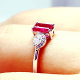 Natural Ruby Engagement Ring "Flying Love"