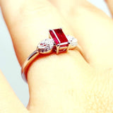 Natural Ruby Engagement Ring "Flying Love"