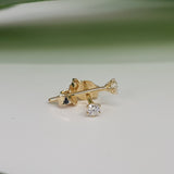 Vintage Minimalistic Floating Diamond Stud Earrings