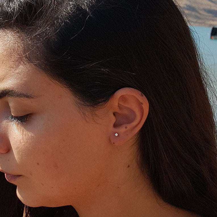 Diamond Stud Earrings - Simple & Minimalistic