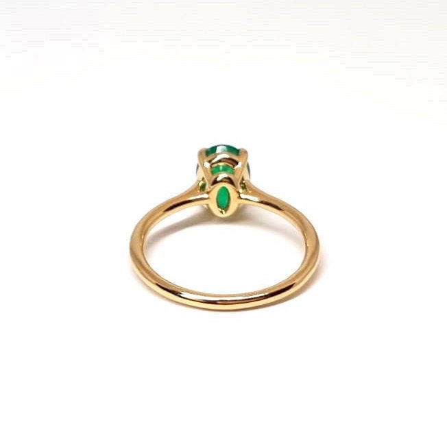 Emerald Ring - 1.2 Ct Colombian Emerald Engagement Ring