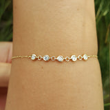 Tennis Bracelet - Dainty Diamond Bezel Bracelet – Genuine Diamond Bracelet – Minimal Diamond Wedding Bracelet Set – Handmade Jewelry