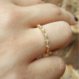 Vintage Eternity Diamond Ring "Moon and Sun"