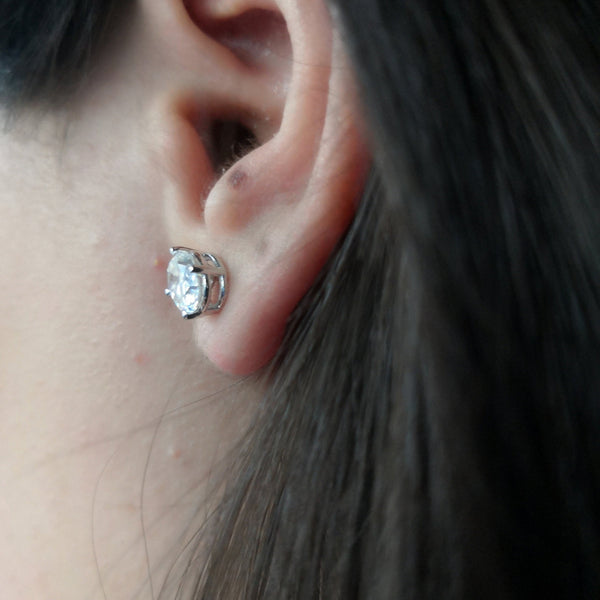 Large Oval Moissanite Stud Earrings – Alternative to Diamonds Crafted in 18K Gold