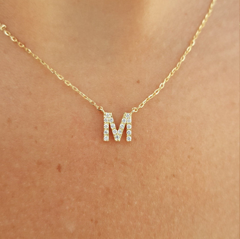Mijal Diamond Heart Initial Necklace – Miriam Merenfeld Jewelry
