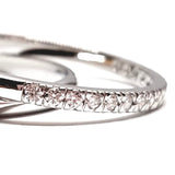 Real Diamond Wedding Band – 1.7 mm Half Eternity Pave Diamond Band – April Birthstone Eternity Ring – Simple Stacking Diamond Wedding Band