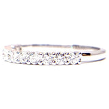 2.2 mm Shared Prong Half Eternity Ring – Simple Diamond Wedding Band – Chunky Stacking Diamond Band – Real April Birthstone Ring