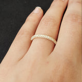 Three-Sided 2.5 mm Pave Diamond Dome Ring – Unique Natural Diamond Wedding Band – Dainty Vintage Half Eternity April Birthstone Ring