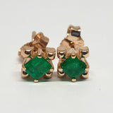 Vintage Natural Princess Emerald Earrings