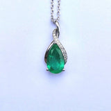 Sapphire Necklace, Ruby Necklace, or Emerald Necklace  "Tear Drops"