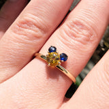The Memory Ring - Blue & Yellow Sapphire Ring - September Birthstone