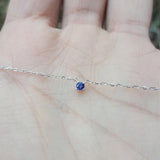 Sapphire Solitaire Necklace, Made with a Single Natural Blue Sapphire set in 4 prongs 18k Gold Necklace, Dainty Sapphire Set