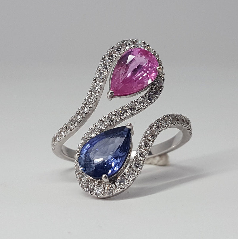 Toi et Moi Sapphire Engagement Ring - September Birthstone